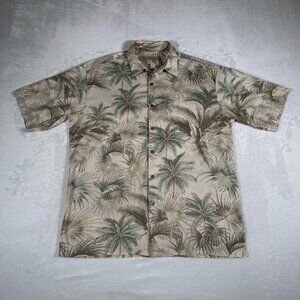 Tori Richard Honolulu Shirt Men Size M 100% Cotton Short Sleeve Hawaiian Palms